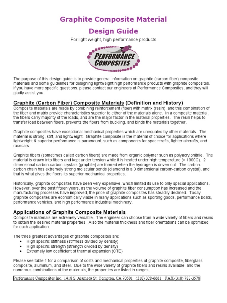 Graphite Composite Material Design Guide Graphite (Carbon Fiber