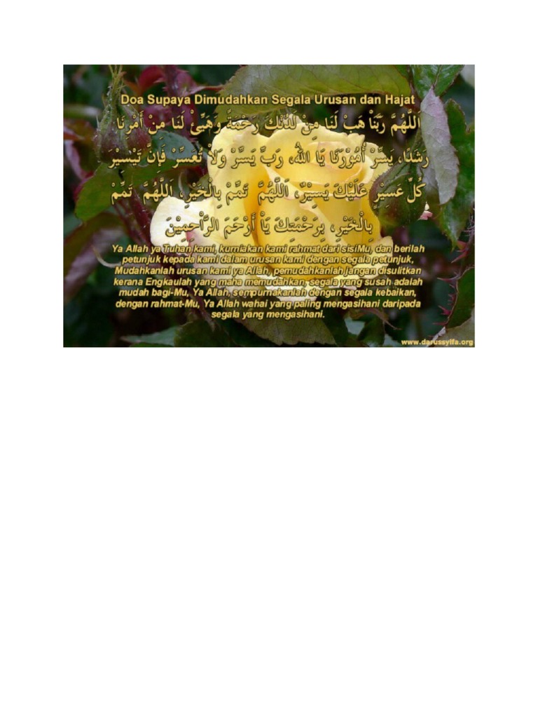 Doa Dipermudahkan Segala Urusan Pdf