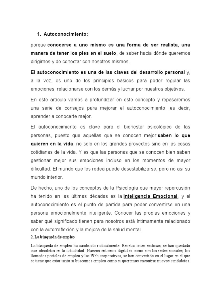 Claves del Autoconocimiento y Autoestima | PDF | Autoestima | Las emociones