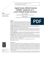 2009 - Team Performance Management - Integral Team Effectiveness Validity Analysis of A Theory-Based Team Measure