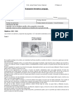 EVALUACIÓN FORMATIVA MARZO  LENGUAJE 5°