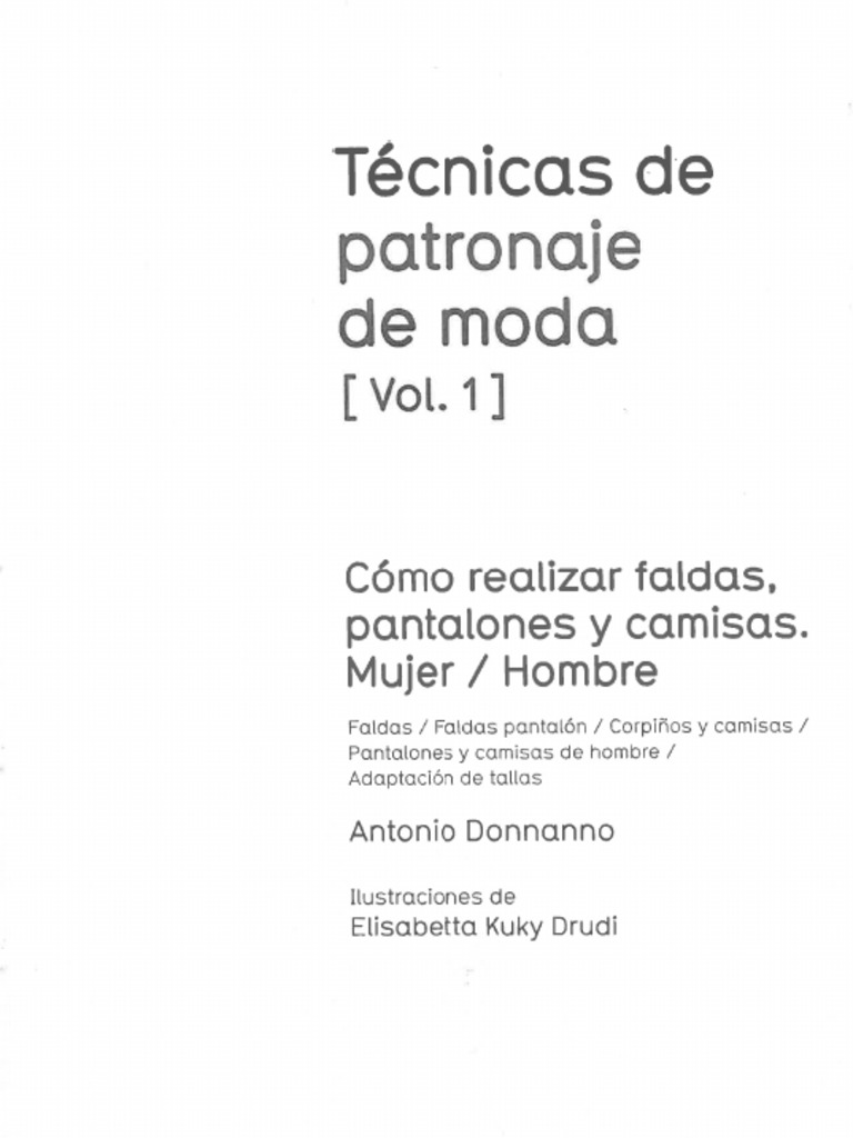 Antonnio Donnano - Tecnicas de Patronaje de Moda VOL 1 | PDF