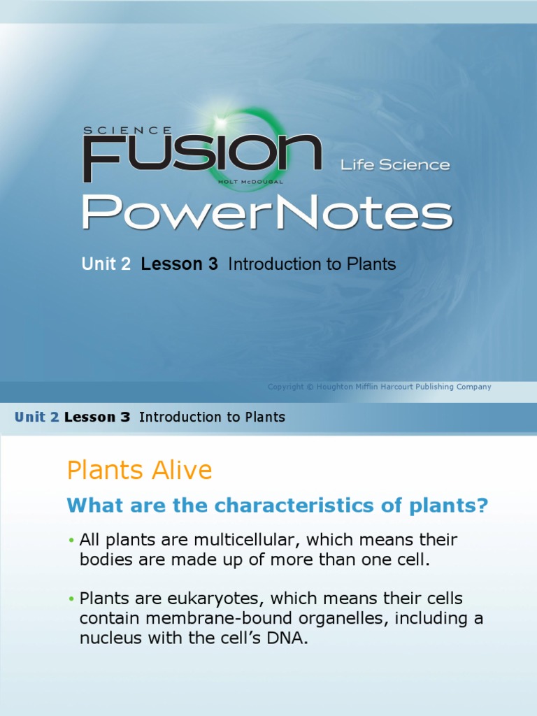 7th Grade Lesson 23 Introduction To Plants | PDF | Plants | Cell (Biology)