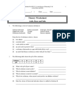 Theory Worksheet: Acids, Bases and Salts