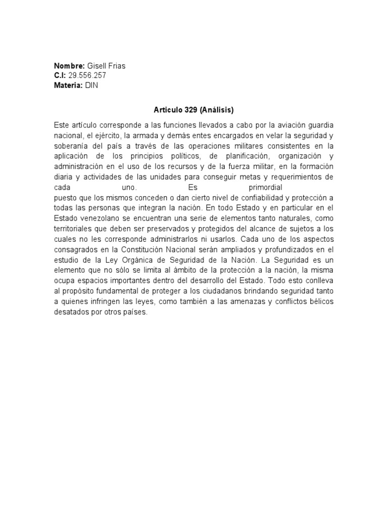 Articulo 329 (Analisis) | PDF