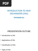 Introduction To Heat Exchangers (HXS) : DR Rashid Ali