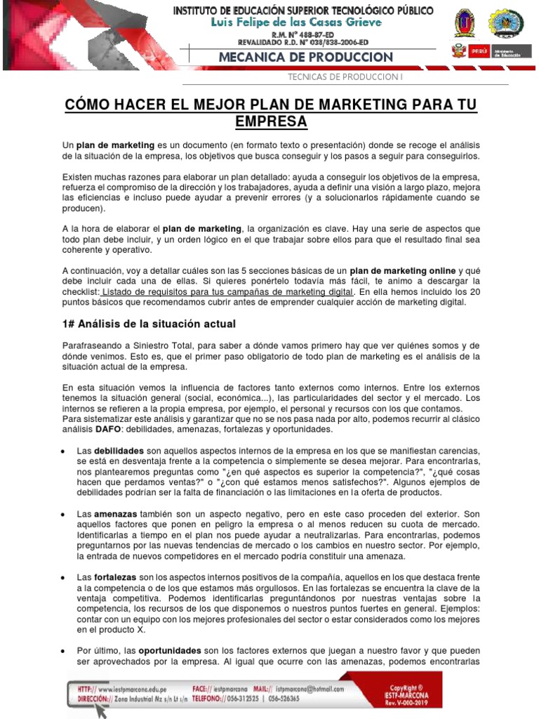 Guía para Crear un Plan de Marketing | PDF | Marketing | Empresas