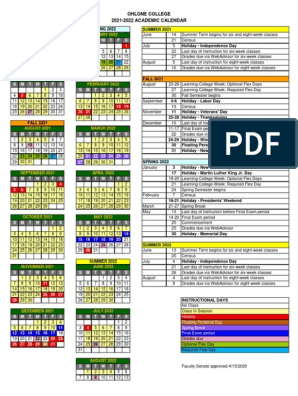 Ohlone College Calendar 2022 2021-2022 Academic Calendar - Official | Pdf | Academic Term | Holidays