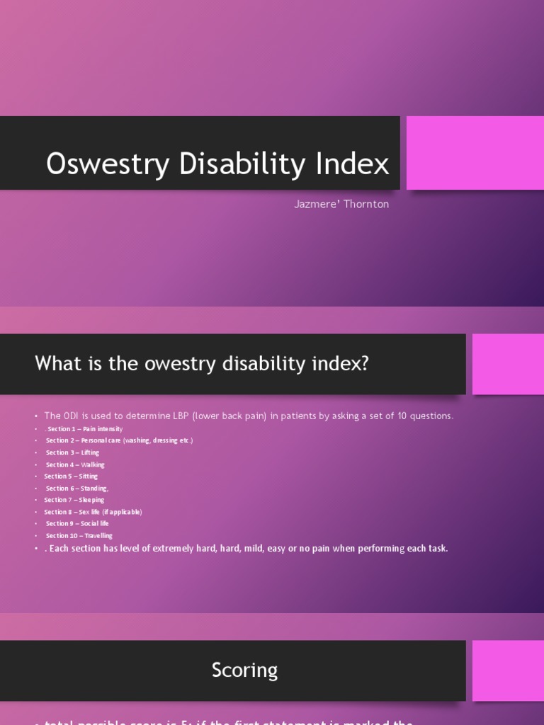 Why Are There Different Versions Of The Oswestry Disability Index? – NPCYF
