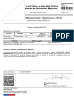 Solicitud de Regularización Migratoria en Trámite