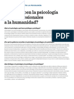 Qué Ofrecen La Psicología y Sus Profesionales A La Humanidad Spanish