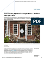 La Entrevista Póstuma de George Steiner - "Me Faltó Valor para Crear" - Cultura - EL PAÍS