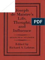 Richard A. Lebrun - Joseph de Maistre's Life, Thought, and Influence - Selected Studies-McGill-Queen's University Press (2001)