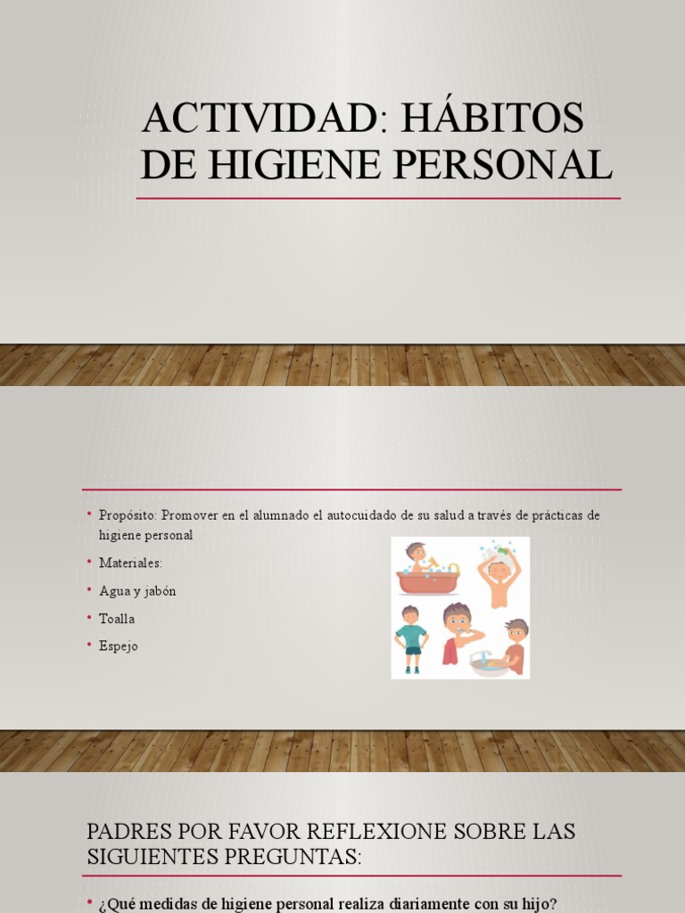Hábitos de Higiene Personal para Niños | PDF | Relaciones personales ...