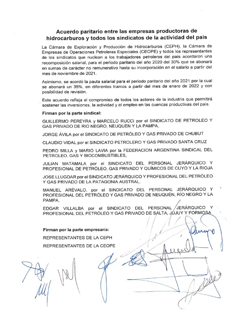 Acuerdo Paritarias Petroleros PDF