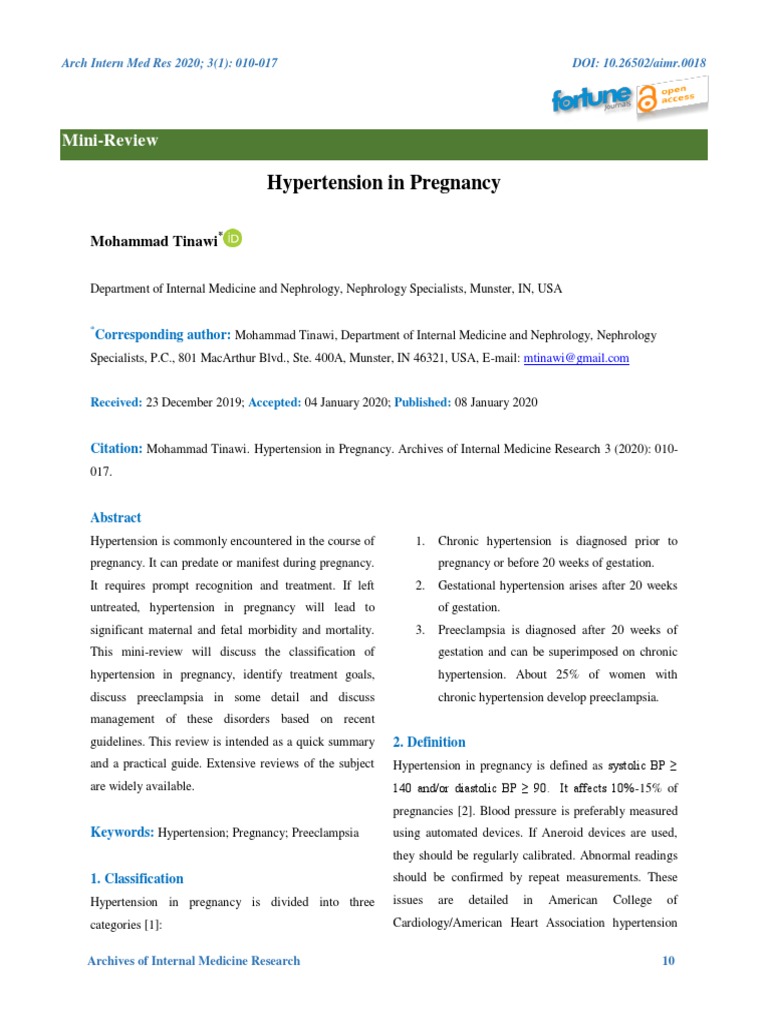 Hypertension Management in Pregnancy | PDF | Hypertension | Medicine