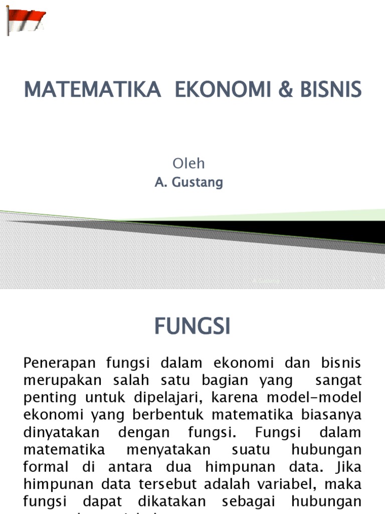 Makalah Penerapan Fungsi Linier Dalam Ekonomi
