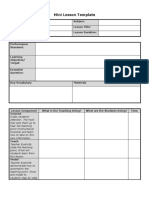 Mini Lesson Template