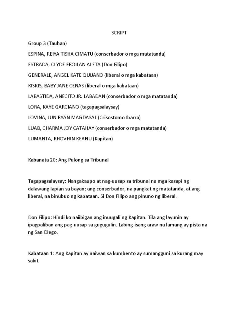 Group 3 Script | PDF