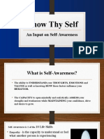 Know Thy Self: An Input On Self-Awareness