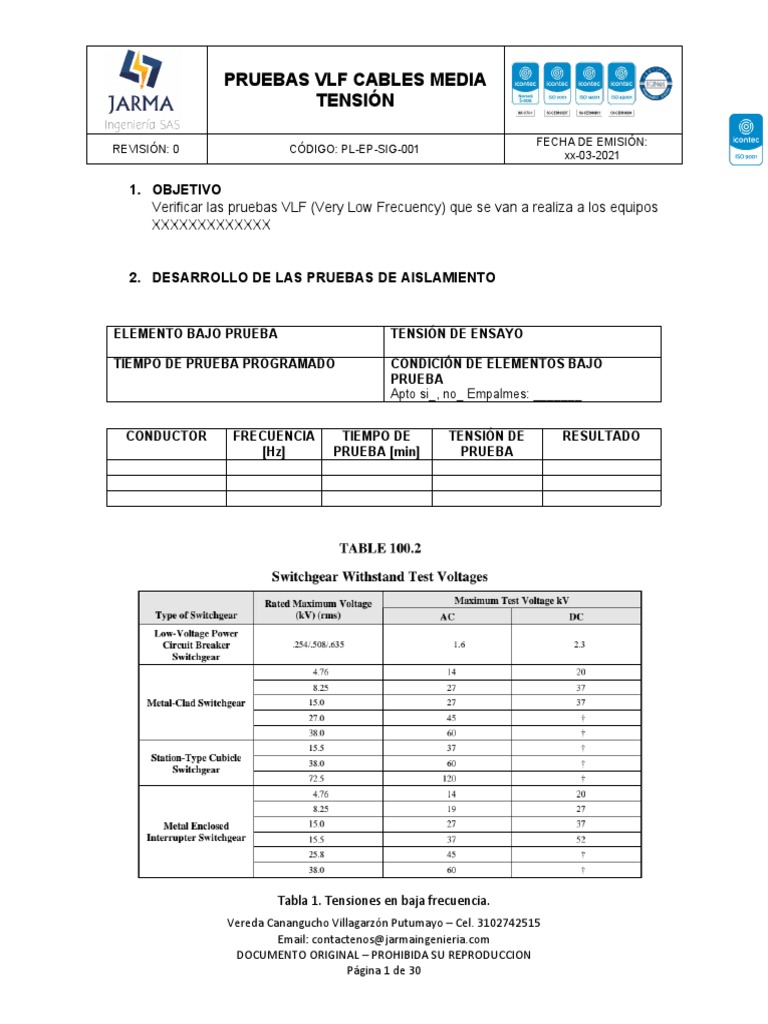 Pruebas VLF | PDF