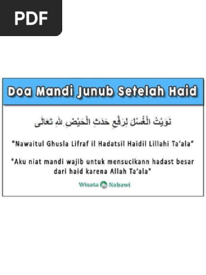 Niat Mandi Junub Setelah Haid Pdf