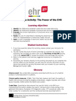 Knowledge Activity: The Power of The EHR: Learning Objectives
