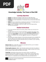 Knowledge Activity: The Power of The EHR: Learning Objectives