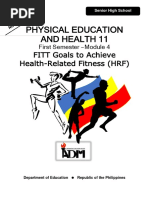 Physical Education and Health 11: FITT Goals To Achieve Health-Related Fitness (HRF)