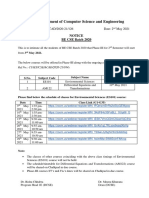 Department of Computer Science and Engineering: Notice BE CSE Batch 2020