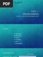 Unit 1 - Programming: Lecture 11 - Event-Driven Programming Part 2