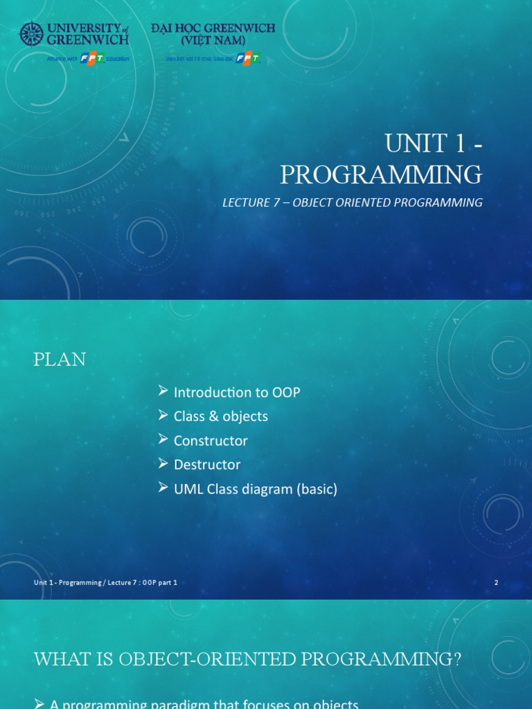 Lecture 7 - Object Oriented Programming - Part 1 | PDF | Constructor ...