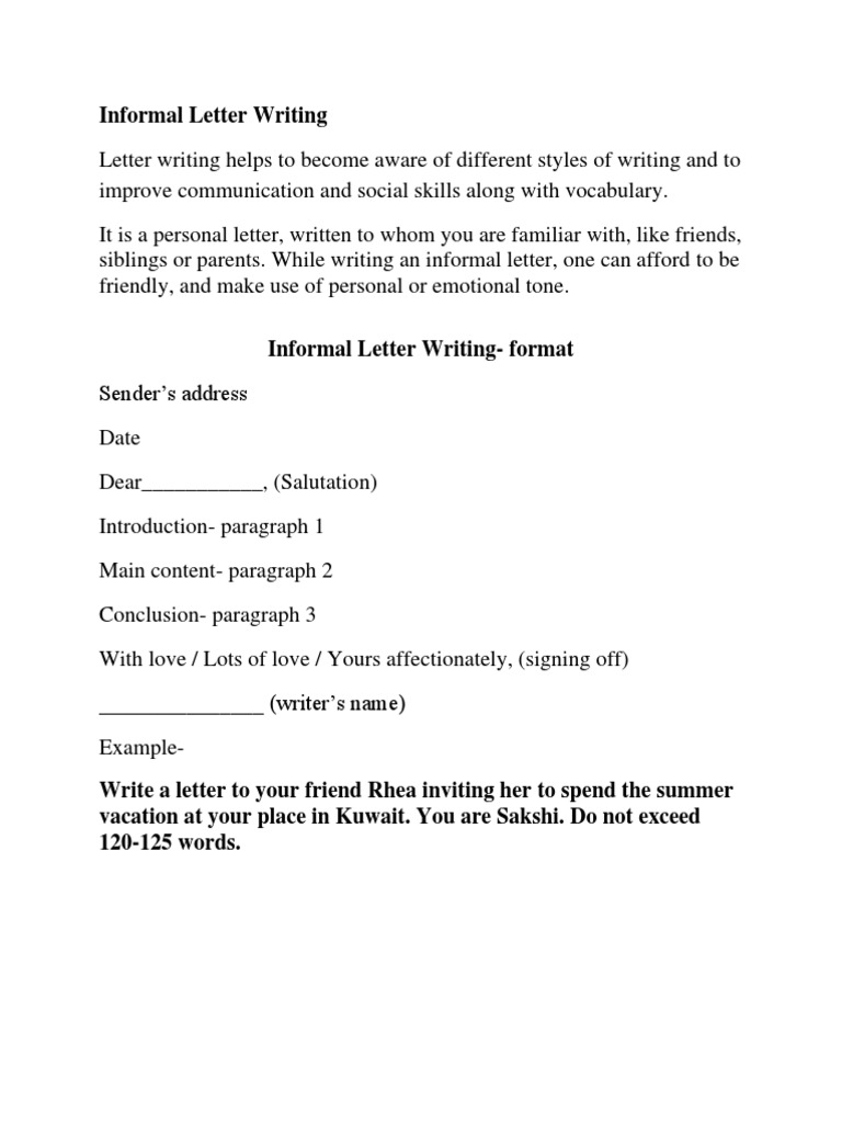 Informal Letter Writin1 | PDF