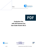 Production One: Production One With SAP Business One User Guide Version 08.21