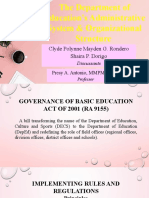 The Department of Educations Organizational Structure Administrative System DORIGO RONDERO