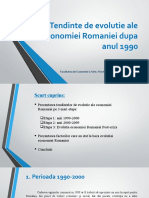 Tendinte de Evolutie Ale Economiei Romaniei Dupa Anul 1990