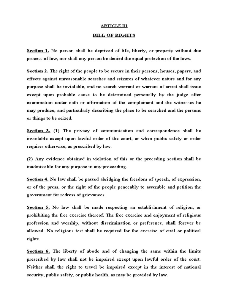 Memorize Bill of Rights | PDF | Search And Seizure | Ethical Principles