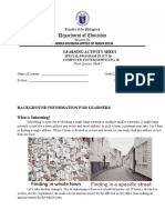 Learning Activity Sheet: Background Information For Learners