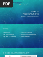 Lecture 4 - Conditional Statement