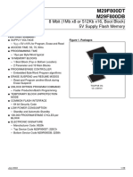 M29F800DT M29F800DB: 8 Mbit (1Mb x8 or 512Kb x16, Boot Block) 5V Supply Flash Memory