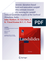 Rainfall Thresholding For Landslides Paper-10.1007 - s10346-013-0408-2