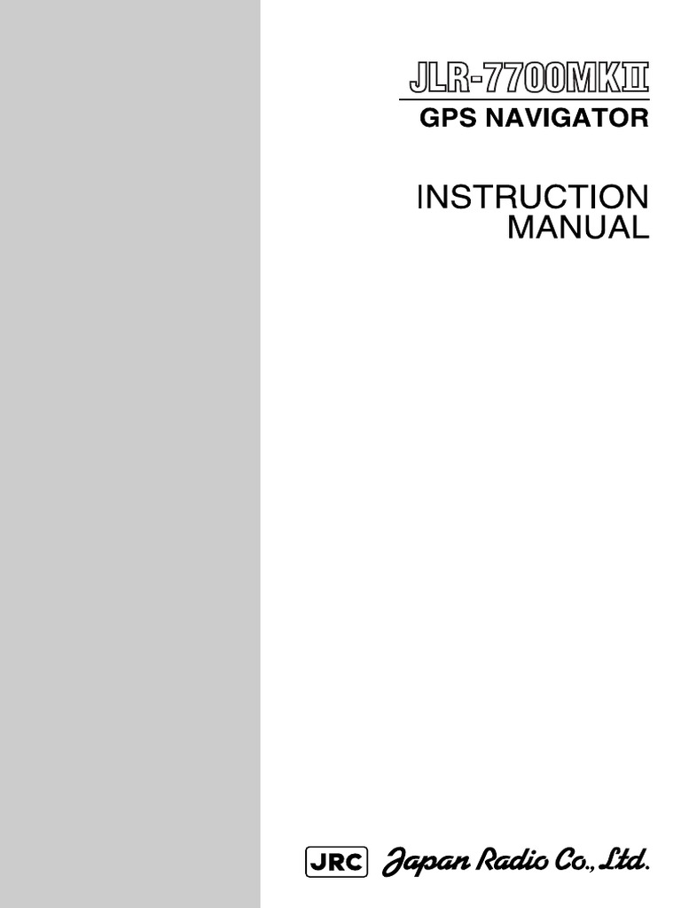 JLR 7700MKII Instruction Manual PDF Navigation Global Positioning