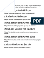 Berikut Ini Adalah Adalah Bacaan Surat Al Kafirun Beserta Latin Dan Artinya Yang Dapat Diamalkan Setiap Hari Untuk Menghindari Kemusyrikan