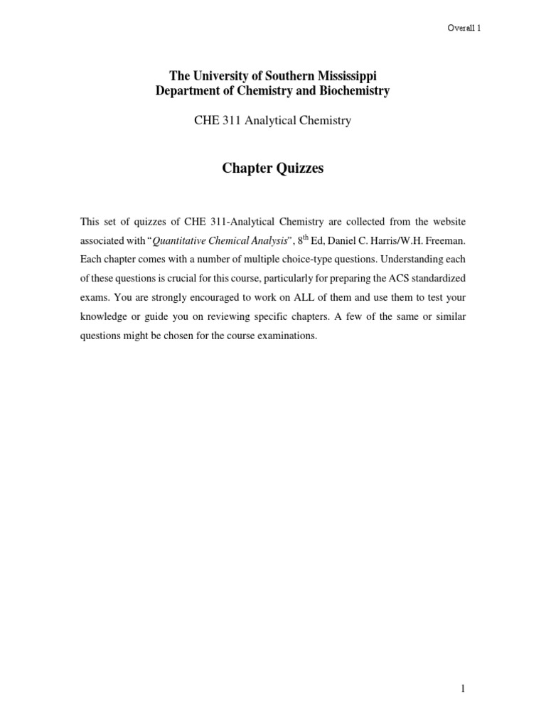 Analytical Chemistry Quiz Questions | PDF | Carbonate | Detection Limit