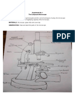 Experiment No. 1 The Compound Microscope Objectives: Materials: Observation