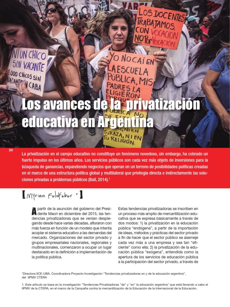 Feldfeber M - Los Avances de La Privatizacion Educativa en Argentina ...