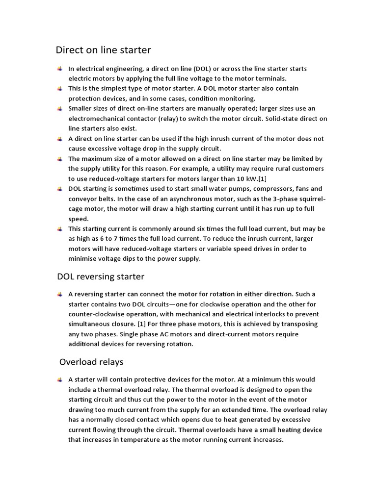 Direct On Line Starter | PDF