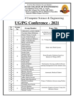 UG/PG Conference - 2021: Department of Computer Science & Engineering