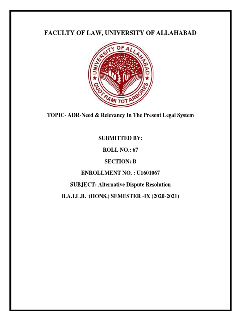 ADR Project 1 | PDF | Alternative Dispute Resolution | Mediation
