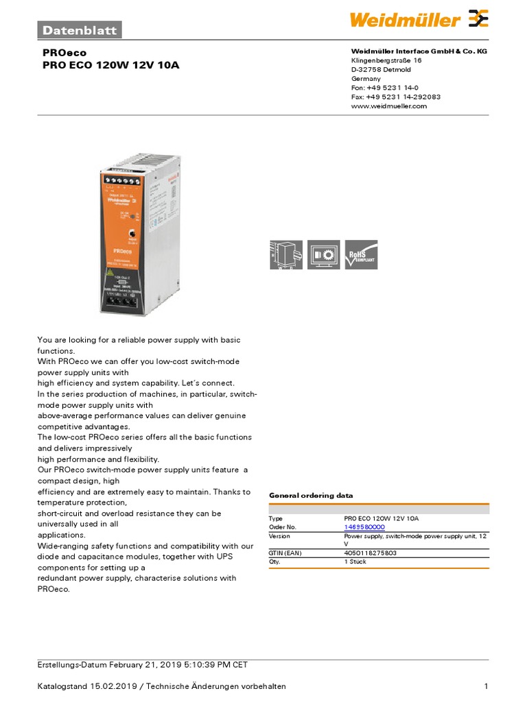 PRO ECO 120W 12V 10A Power Supply | PDF | Alternating Current ...